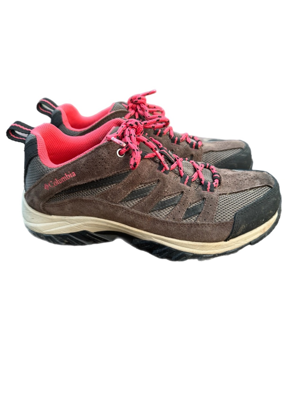 Columbia Women's Crestwood Hiking Brown Leather Suede Trail Sneakers Size 7.5